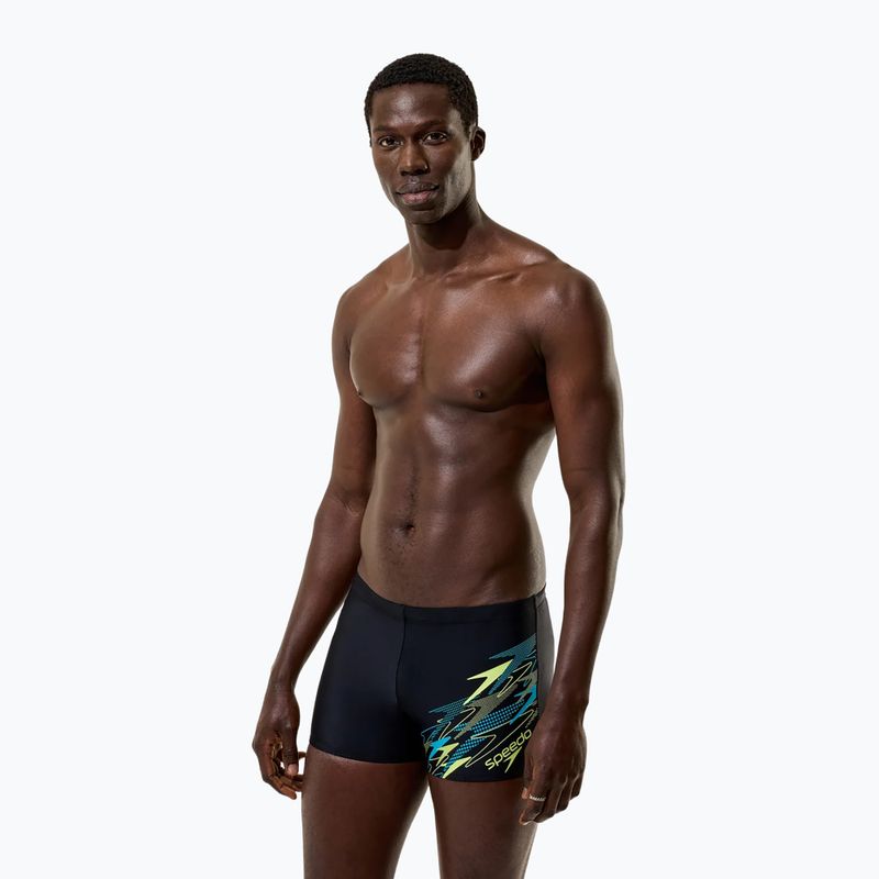 Férfi úszó boxer nadrág Speedo Medley Logo Aquashort anthracite/hyper teal 5
