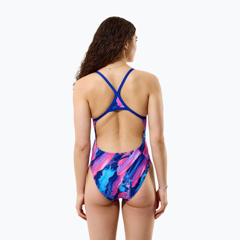 Női egyrészes fürdőruha Speedo FL Printed Turnback brushy glitch/hope 2