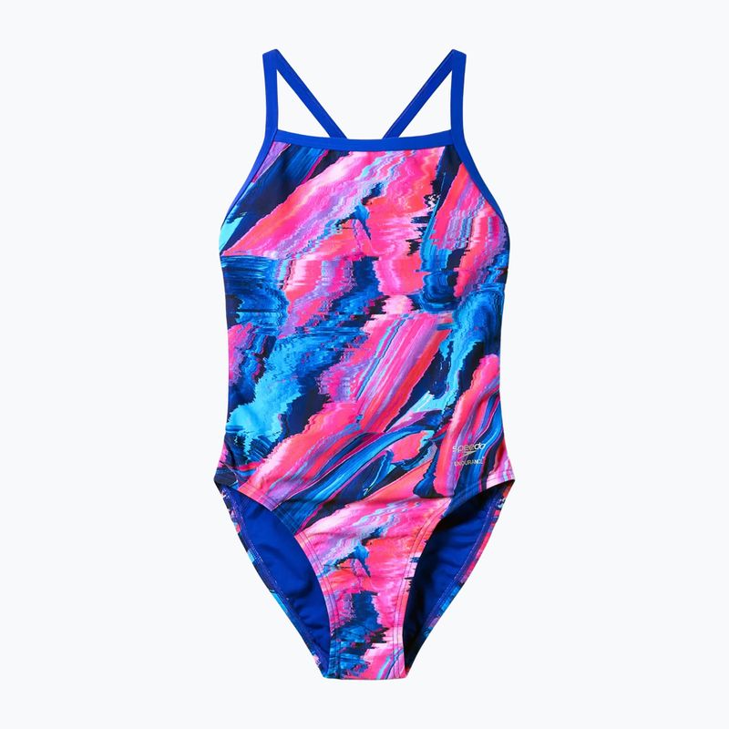 Női egyrészes fürdőruha Speedo FL Printed Turnback brushy glitch/hope 6