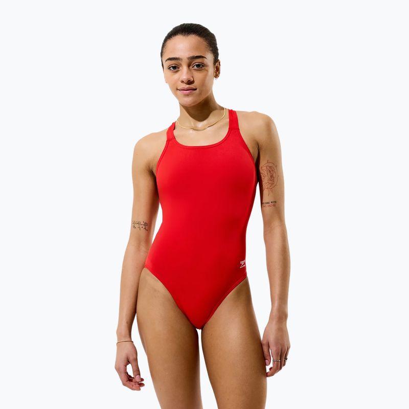 Női egyrészes fürdőruha Speedo Solid Endurancex Leaderback team red 3
