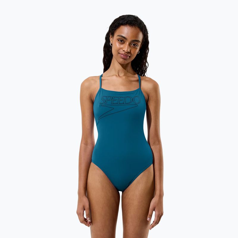 Női egyrészes úszódressz Speedo Endurance+ Logó Vékony pántok teal abyss 3