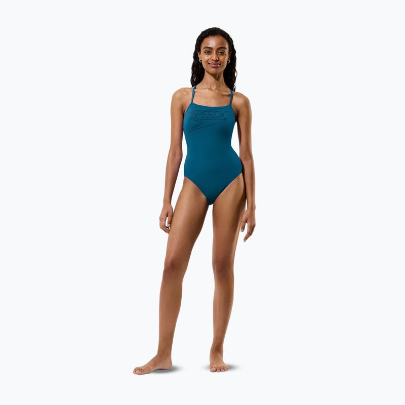 Női egyrészes úszódressz Speedo Endurance+ Logó Vékony pántok teal abyss 4