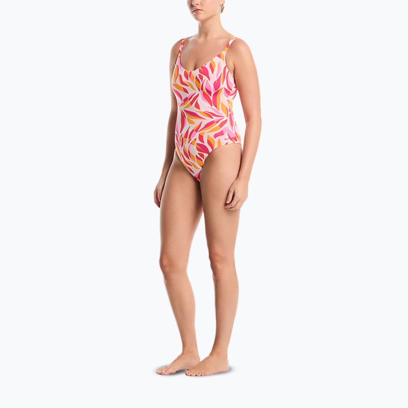 Női egyrészes fürdőruha Nike V-Neck desert pink 3