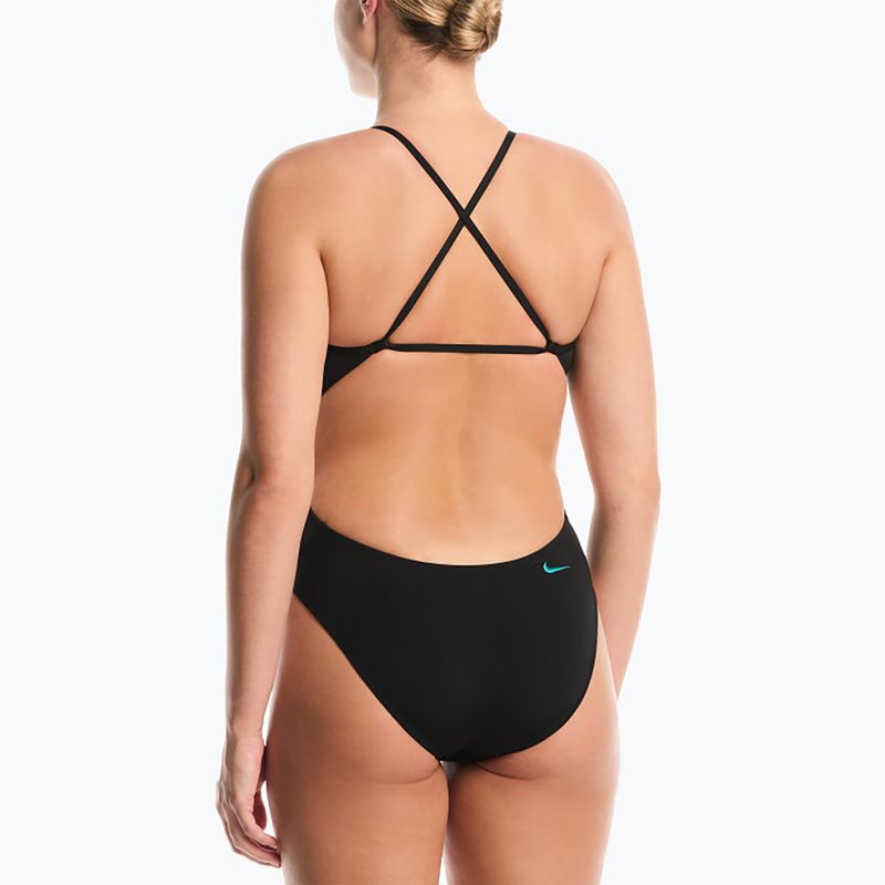 Női egyrészes fürdőruha Nike Hydrastrong Logo Gra jet black 3