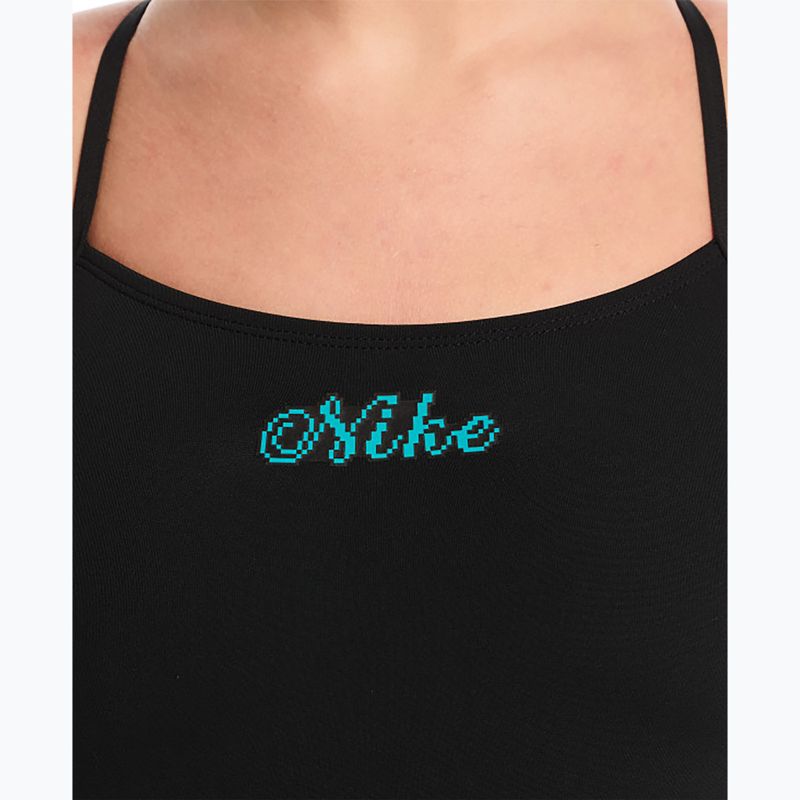 Női egyrészes fürdőruha Nike Hydrastrong Logo Gra jet black 4
