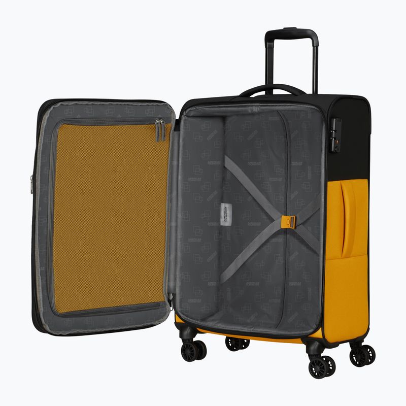 American Tourister Daring Dash 117 l bőrönd fekete/sárga színben 6