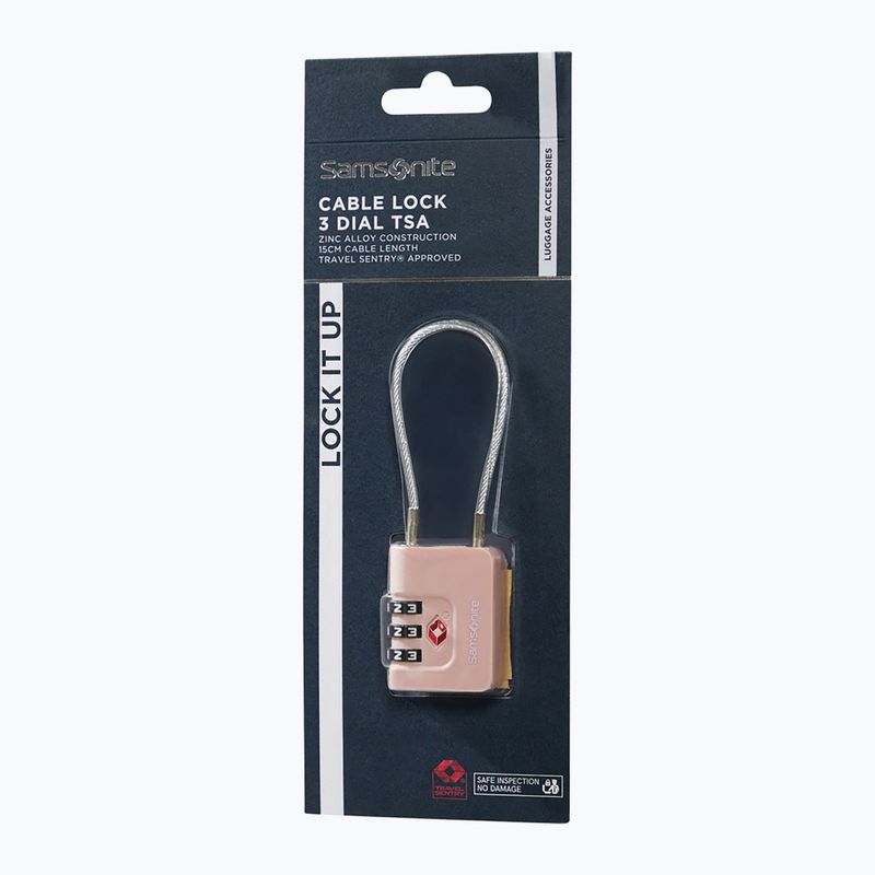 Lakatt Samsonite Cablelock 3 Dial TSA rose 3