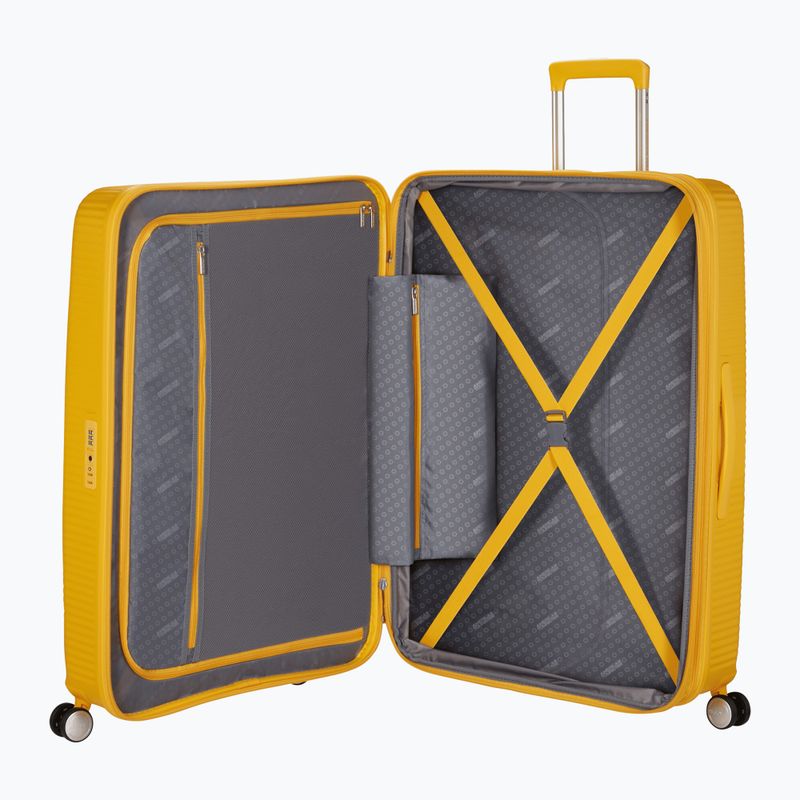 Utazó bőrönd American Tourister Soundbox 82 130 l golden yellow 6