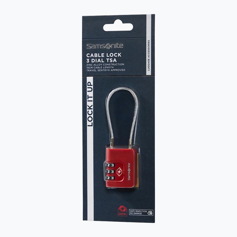 Lakatt Samsonite Cablelock 3 Dial TSA red 3