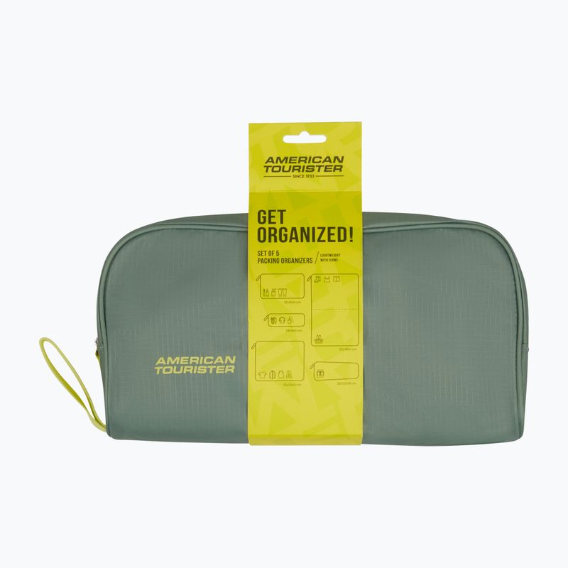 Szerokie etui na akcesoria American Tourister Packing 5 pcs. olive/lime 8