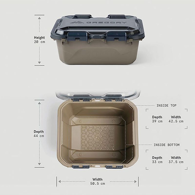 Gregory Alpaca Gear Box 25 l mirage tan tárolódoboz 4