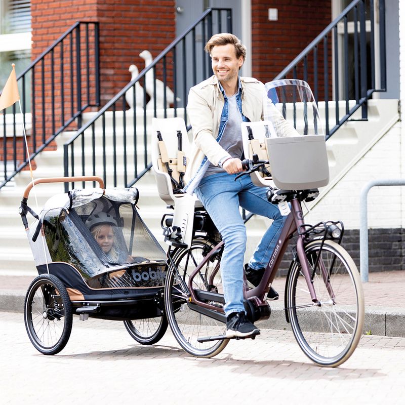 Kerékpár utánfutó két személyre bobike Moobe szürke-fekete 8616000001 16
