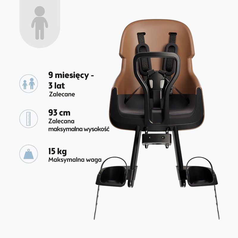 Kerékpár ülés bobike Exclusive Mini Evolve fahéj barna 10