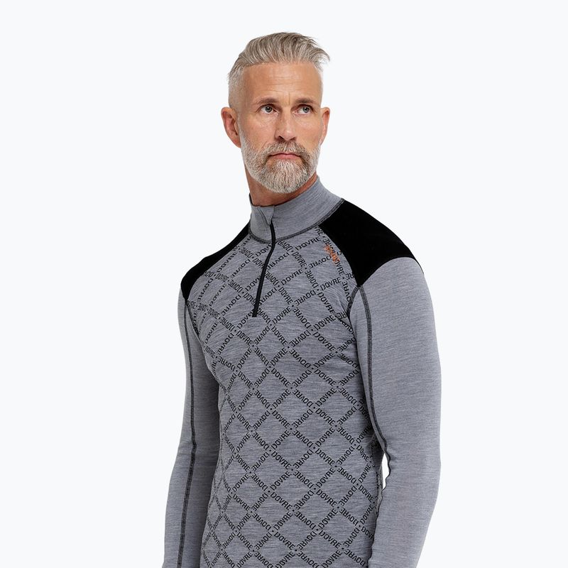 Férfi Termoaktiv pulóver Dovre Half Zip Jacquard grey 3