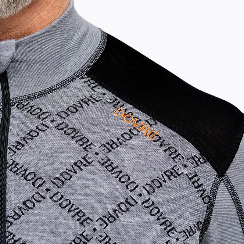 Férfi Termoaktiv pulóver Dovre Half Zip Jacquard grey 4