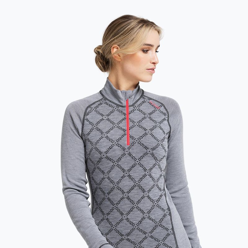 Női Termoaktiv pulóver Dovre Half Zip Jacquard grey 2