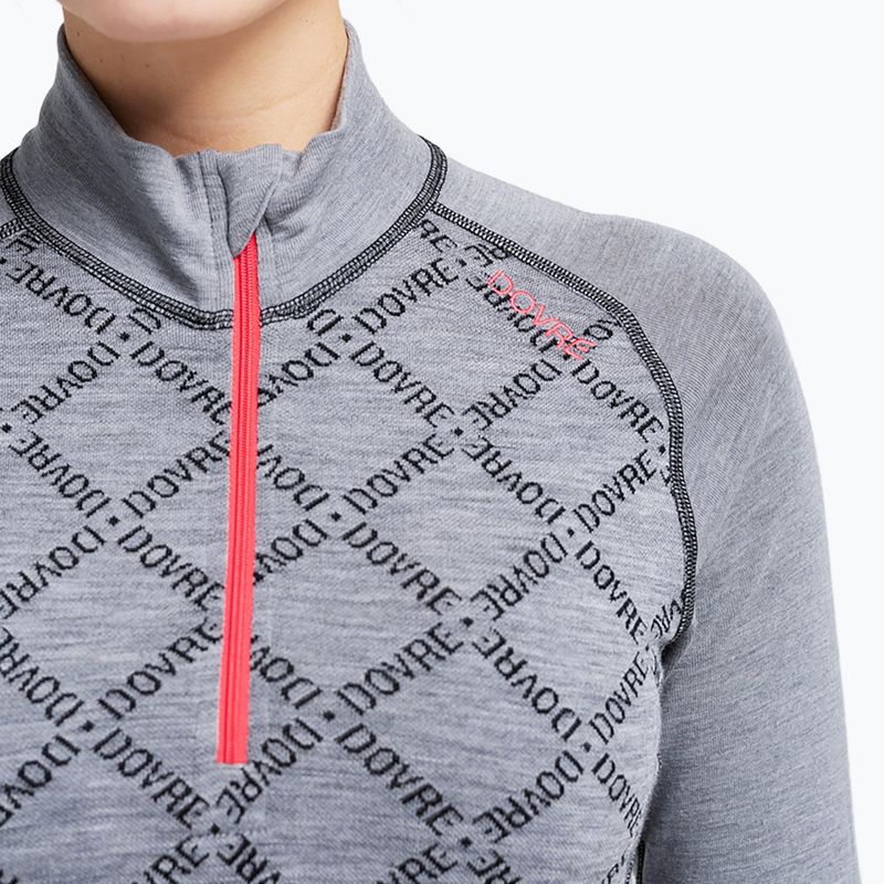 Női Termoaktiv pulóver Dovre Half Zip Jacquard grey 3