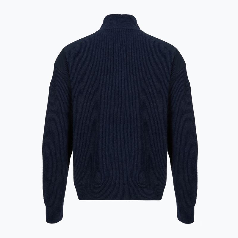 Férfi pulóver Dovre Ribbed Knit Half Zip navy 2