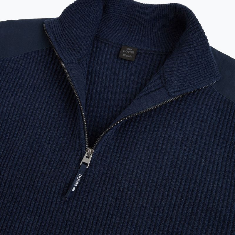 Férfi pulóver Dovre Ribbed Knit Half Zip navy 3