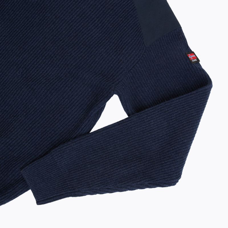 Férfi pulóver Dovre Ribbed Knit Half Zip navy 4