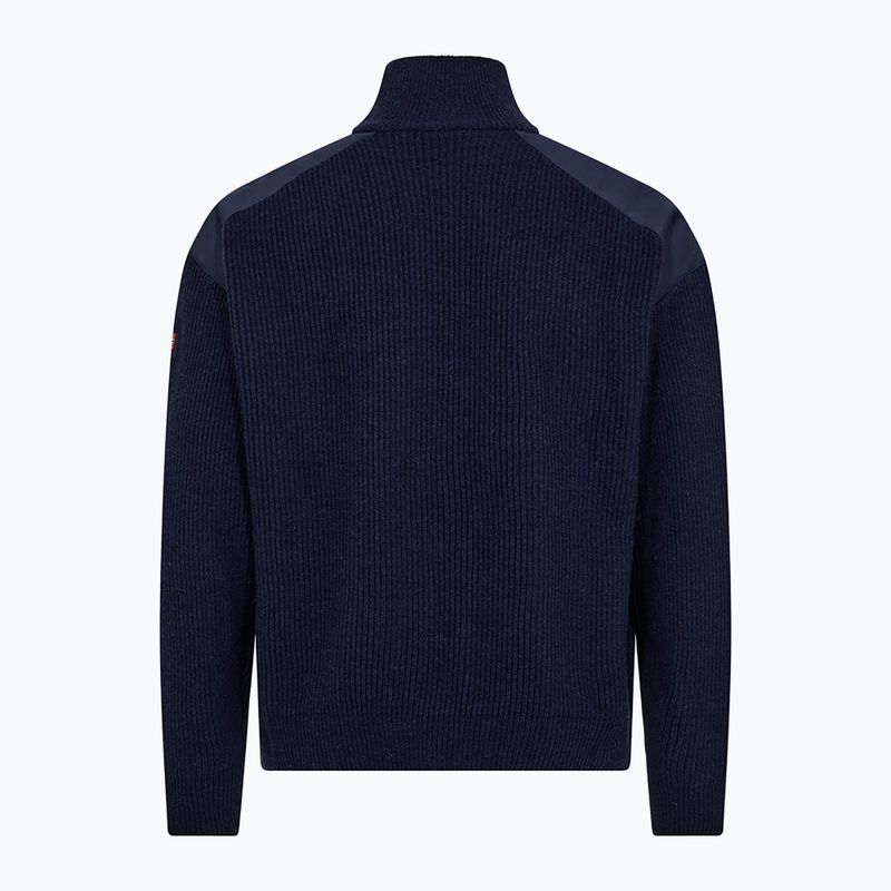 Férfi pulóver Dovre Ribbed Knit Half Zip navy 2