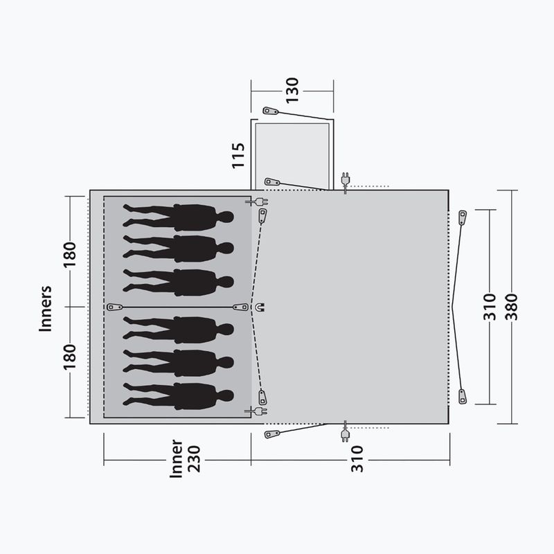 Outwell 6 személyes kemping sátor Montana 6PE tengerészkék 111206 5