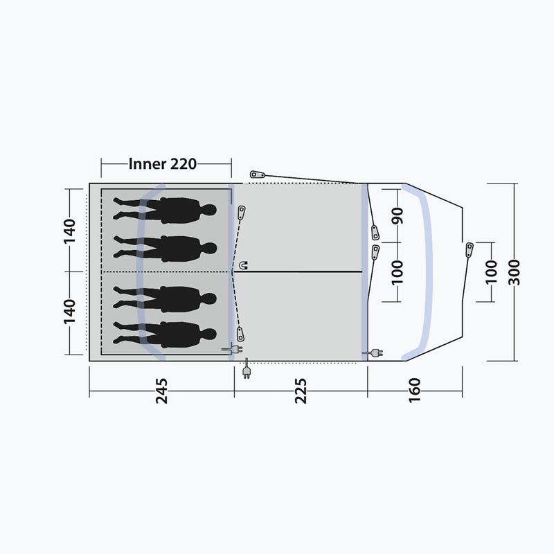 Kempingsátor 4-osobowy Outwell Sacramento 4 Air blue 10