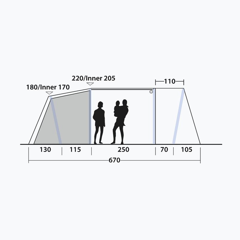 Kempingsátor 6-osobowy Outwell Sacramento 6 Air blue 9