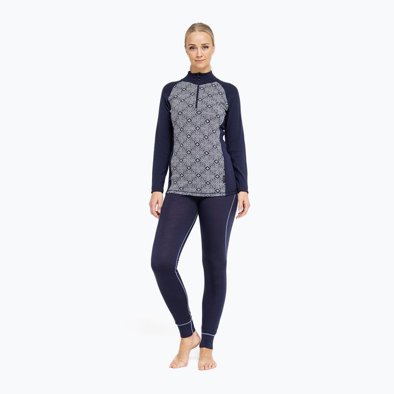 Női Termoaktiv pulóver Dovre Wool Organic Half Zip navy 2