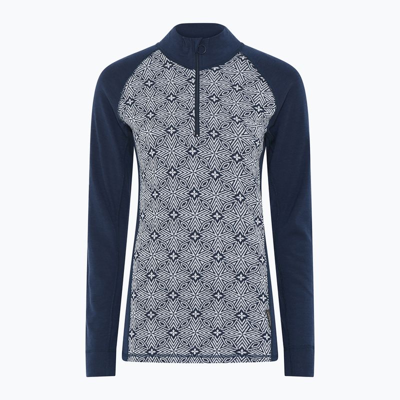 Női Termoaktiv pulóver Dovre Wool Organic Half Zip navy 6