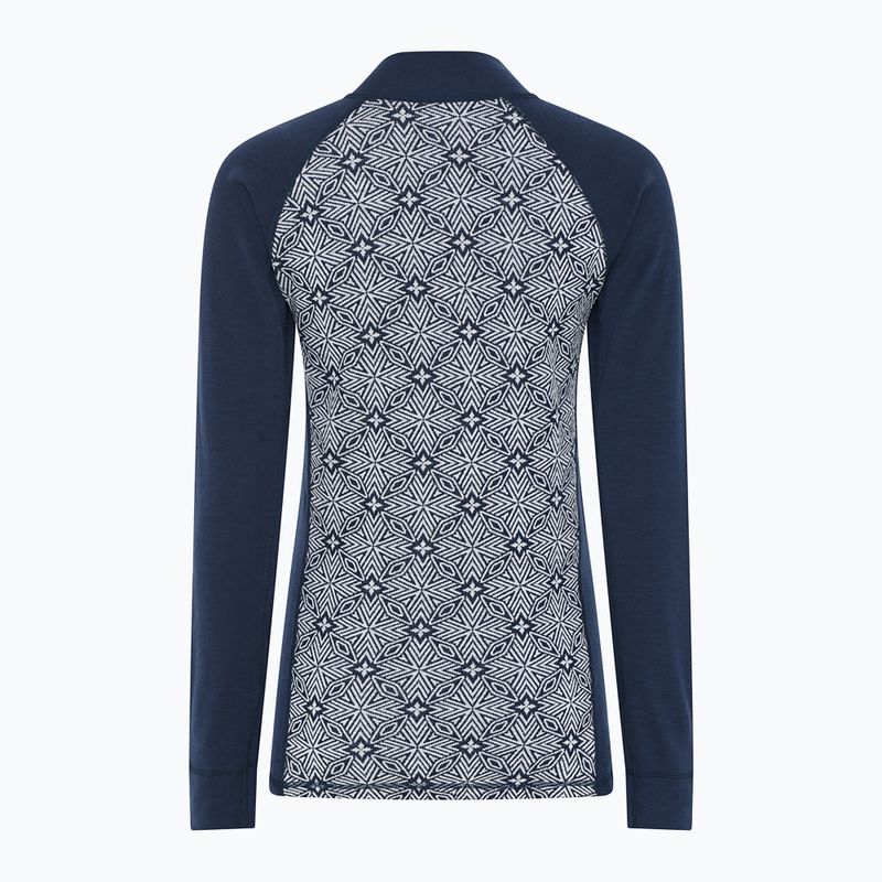 Női Termoaktiv pulóver Dovre Wool Organic Half Zip navy 7