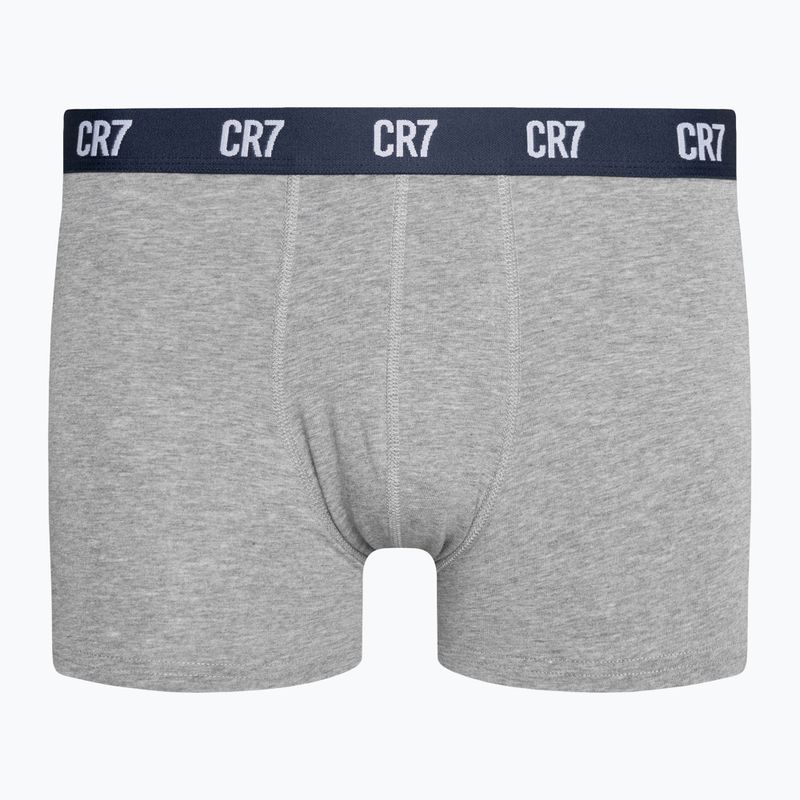 Férfi CR7 Basic Trunk boxeralsó 3 pár szürke melange/fehér/tengerészkék 5