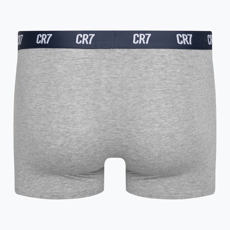 Férfi CR7 Basic Trunk boxeralsó 3 pár szürke melange/fehér/tengerészkék 6