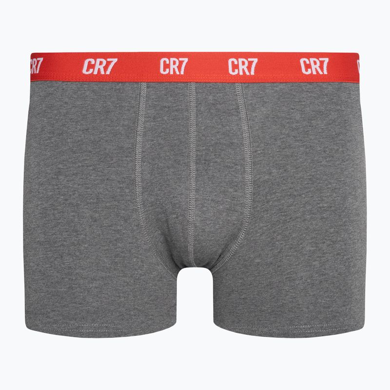 Férfi CR7 Basic Trunk boxeralsó 3 pár szürke melange/piros/tengerészkék 2