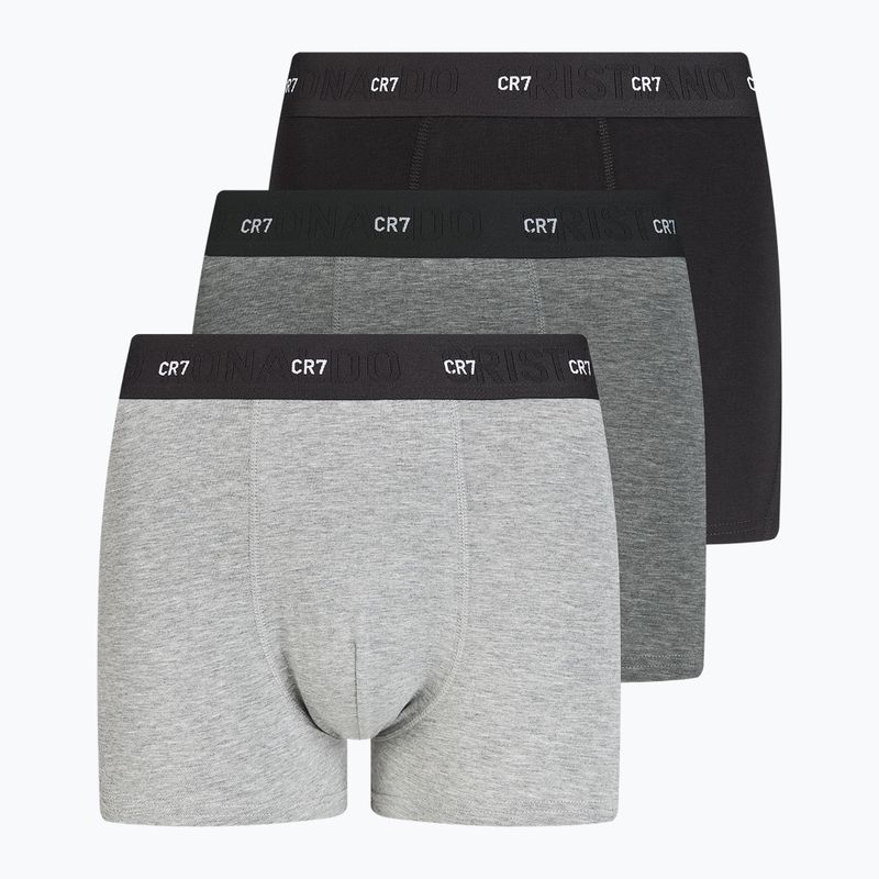 Férfi boxeralsó CR7 Bamboo Trunk FSC 3 darab black/dark grey/grey