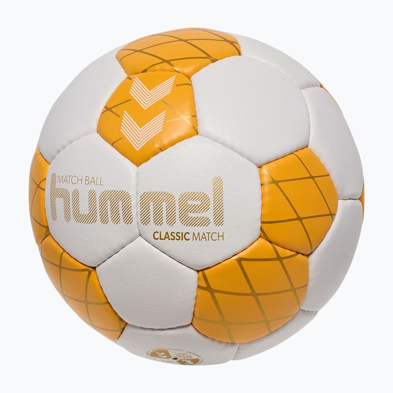 Kézilabda Hummel Classic Match HB off white/orange/gold size 3 2