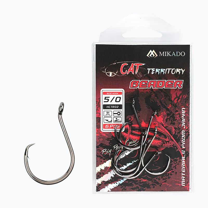 Mikado Cat Territory gyöngyfűző horgok 5 db ezüst HCTR02-7/0