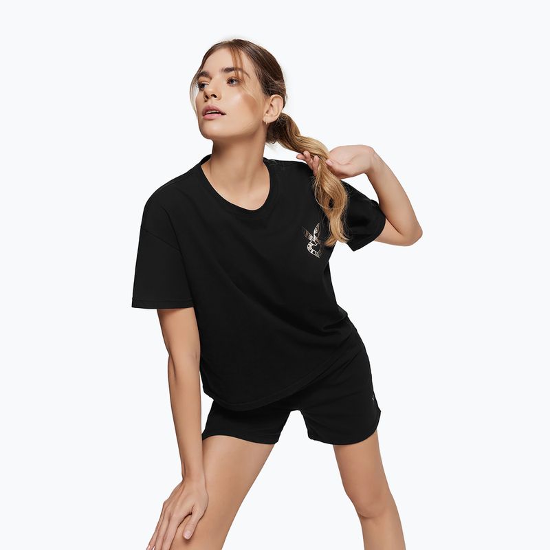 Női edzőpóló Cardio Bunny Világos fekete 4