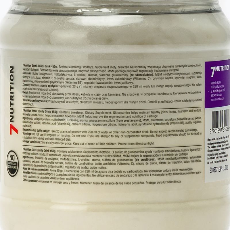 Steel Joints Drink 7Nutrition 450g ízületi regeneráló citrom 7Nu000394 2
