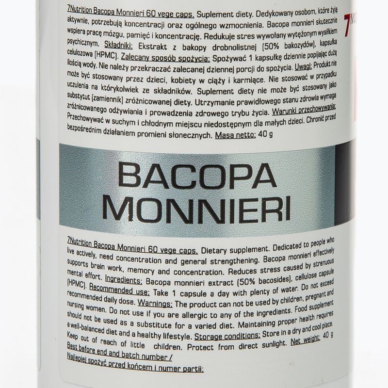 Bacopa Monnieri 550mg 7Nutrition memória és koncentráció 60 kapszula 7Nu000426 3