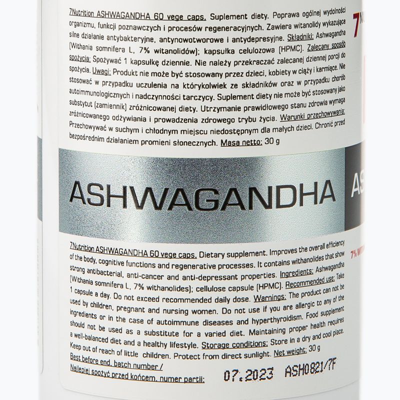 Ashwagandha 7% 7Nutrition teljesítmény 60 kapszula 7Nu000458 2
