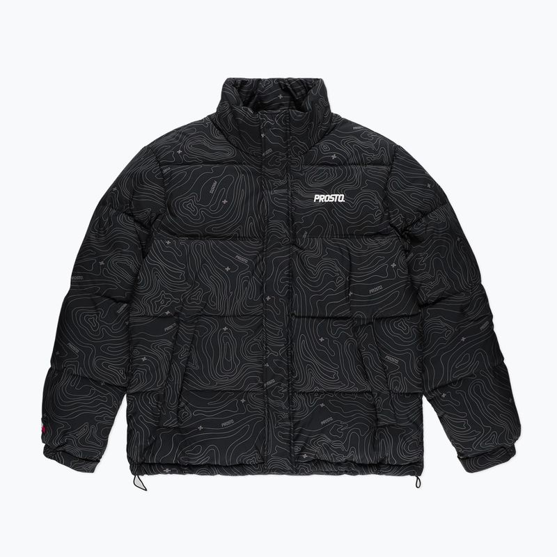 Férfi PROSTO Puff Pattern pehelypaplan dzseki fekete KL222MOUT1052