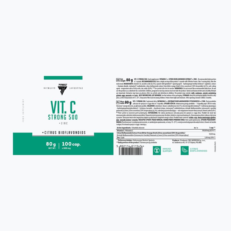 C-vitamin Trec Vit.C Strong 500 100 kapszula 2