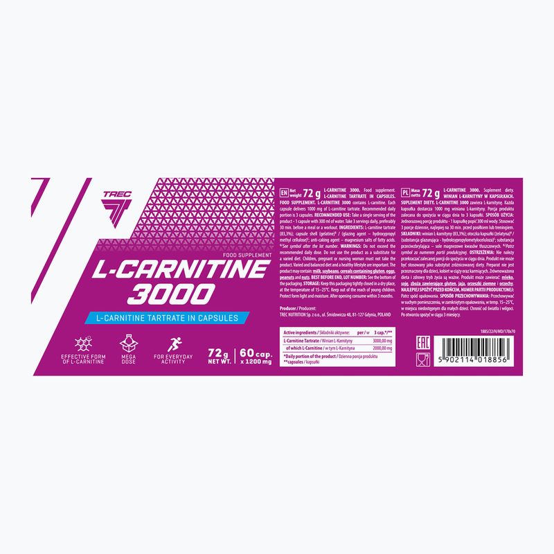 L-Carnitine Trec 3000 60 kapszula 2