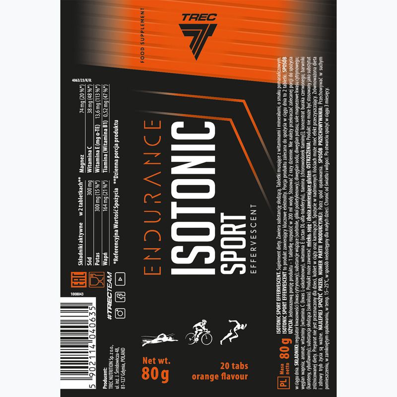 Izotóniás tabletta Trec Isotonic Sport Effervescent 20 tabletta narancs 3