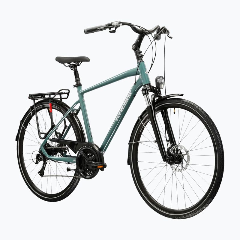Férfi trekking kerékpár KROSS Trans 3.0 green/silver/gloss 2