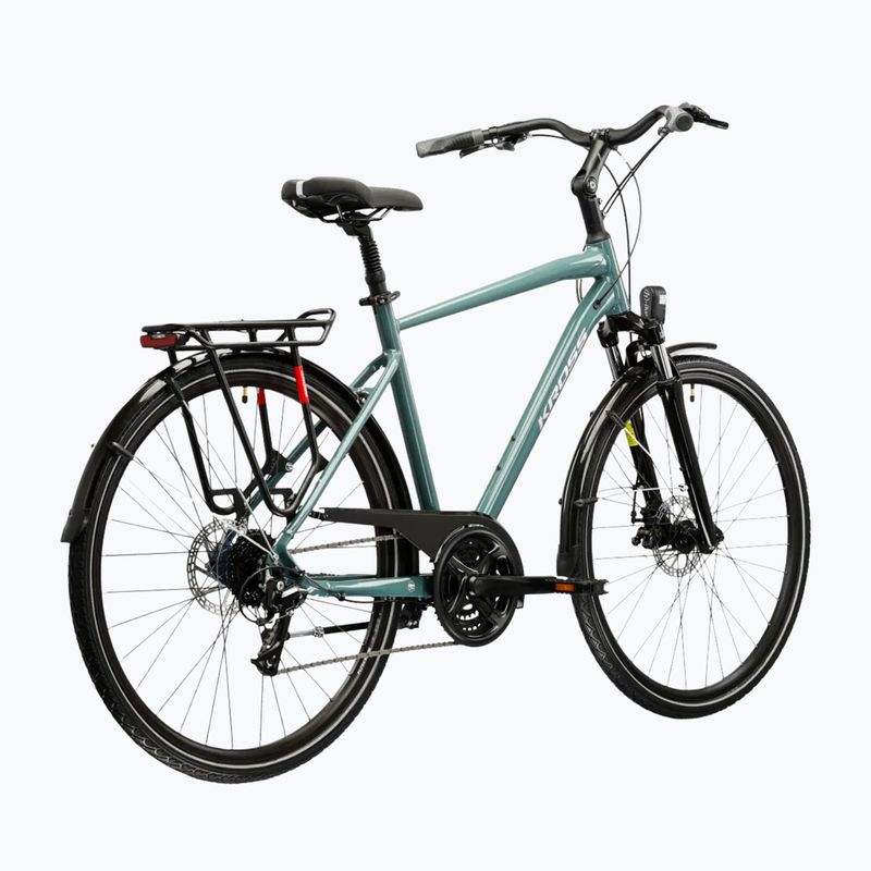 Férfi trekking kerékpár KROSS Trans 3.0 green/silver/gloss 3