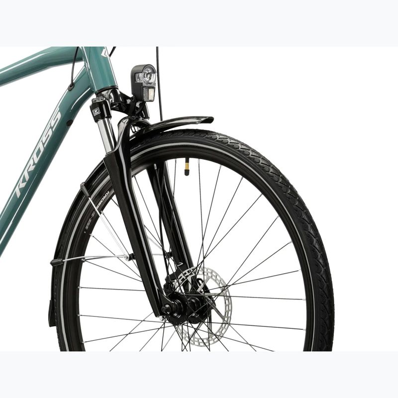 Férfi trekking kerékpár KROSS Trans 3.0 green/silver/gloss 5