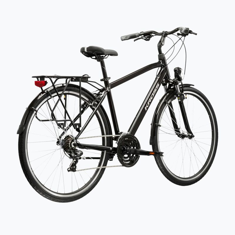 Férfi trekking kerékpár KROSS Trans 1.0 black/silver/gloss 3