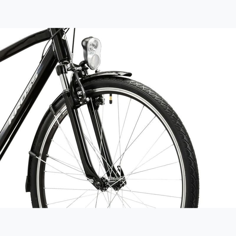 Férfi trekking kerékpár KROSS Trans 1.0 black/silver/gloss 5